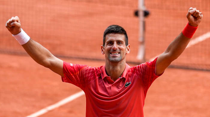 Novak Djokovic after winning the French Open.